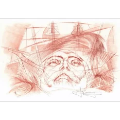 CARRANCE Raymond - Lithographie originale sur soie "Portrait" 40x59cm