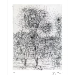 CARZOU Jean - Gravure originale "Femme au soleil" 38x28cm - 1969