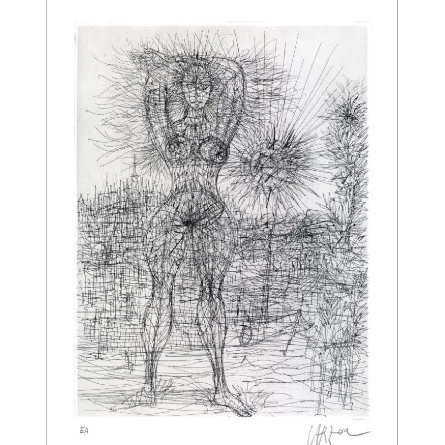 CARZOU Jean - Gravure originale "Femme au soleil" 38x28cm - 1969