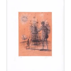 CARZOU Jean - Lithographie originale "De la Terre à la Lune 12" 64x50cm - 1970