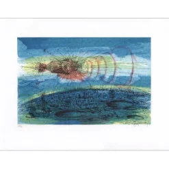 CARZOU Jean - Lithographie originale "De la Terre à la Lune 11" 57x76cm - 1970