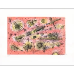 CARZOU Jean - Lithographie originale "De la Terre à la Lune 10" 57x76cm - 1970