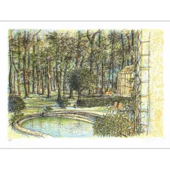 CARZOU Jean - Lithographie originale "Le petit étang" 46x64cm - 1989