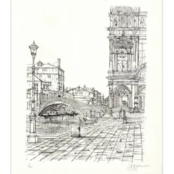 CARZOU Jean - Lithographie originale "Venise" 47x40cm