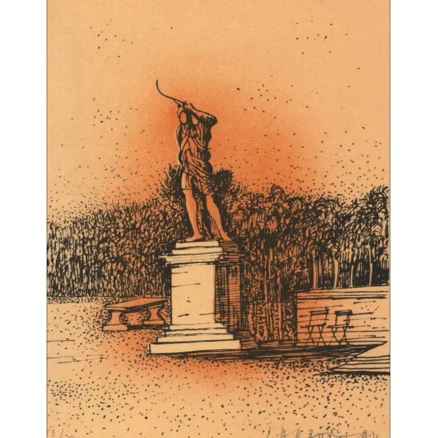 CARZOU Jean - Lithographie originale "Le parc" 19x14cm - 1994