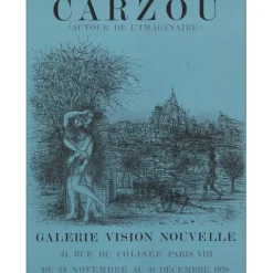 CARZOU Jean - Lithographie "Exposition, Vision Nouvelle, Paris" 65x49cm - 1978 - (bleu)