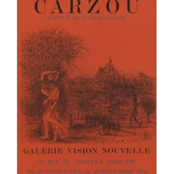 CARZOU Jean - Lithographie "Exposition, Vision Nouvelle, Paris" 65x49cm - 1978 - (rouge)