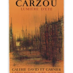 CARZOU Jean - Lithographie "Exposition, Galerie David et Garnier, Paris" 67x49cm - 1963