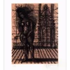 CARZOU Jean - Lithographie originale La porte close 33x27cm 1974
