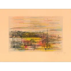 CARZOU Jean - Lithographie originale "Le phare" 37x52cm - 1989