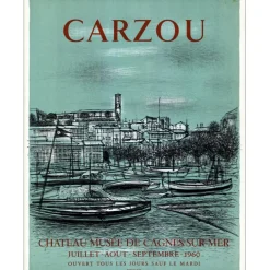 CARZOU Jean - Lithographie "Exposition, Château Musée Cagnes-sur-Mer" 68x52cm - 1960