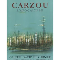 CARZOU Jean - Lithographie "Exposition, Galerie David et Garnier, Paris" 66x50cm - 1957