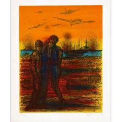 CARZOU Jean - Lithographie originale "Le débarquement" 77x60cm - 1966