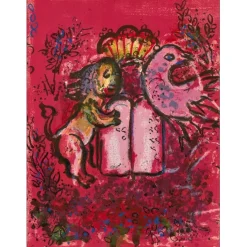 CHAGALL Marc - Lithographie originale "Tables de la Loi" 32x24cm - 1962
