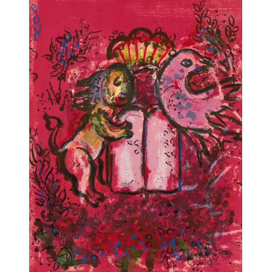 CHAGALL Marc - Lithographie originale "Tables de la Loi" 32x24cm - 1962