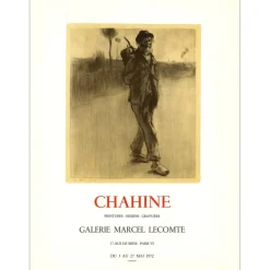 CHAHINE Edgar  - Affiche "Exposition Marcel Lecomte" 64x49cm - 1972