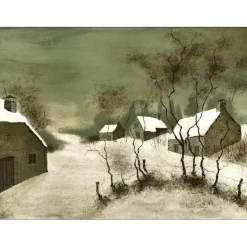 CHAROY Bernard - Lithographie originale "Paysage enneigé" 56x76cm