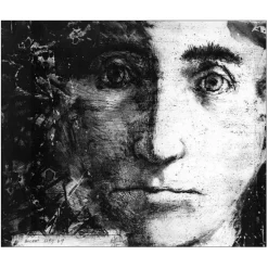 CIRY Michel - Gravure originale "Personnage, Petrarca" 34x25cm