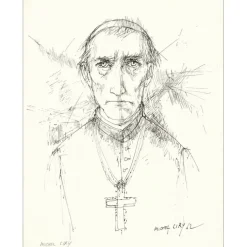 CIRY Michel - Lithographie "L'homme d'église" 27x21cm - 1963 - Signée au crayon