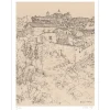 CIRY Michel - Lithographie "Vue sur ville" 32x25cm - 1970