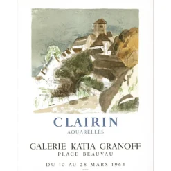 CLAIRIN Pierre-Eugène - Lithographie "Exposition Galerie Katia Granoff, Paris" 75x50cm - 1964