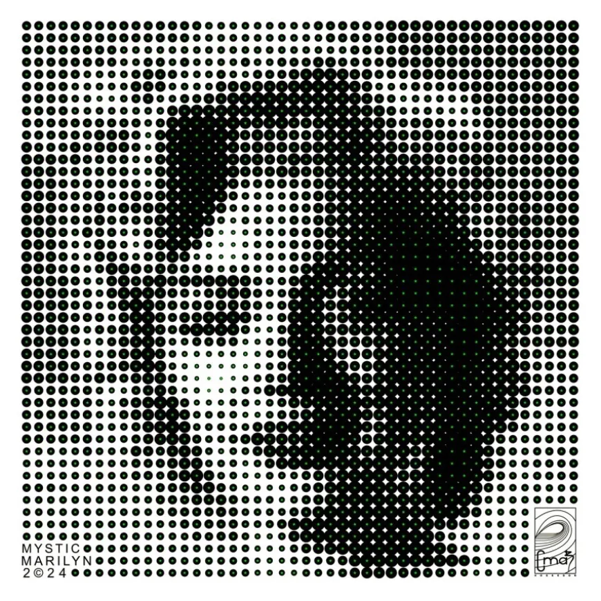 CMAB - Encre sur Aluminium "MysticMarilyn - DarkYellowGreen" 60x60cm - 2024