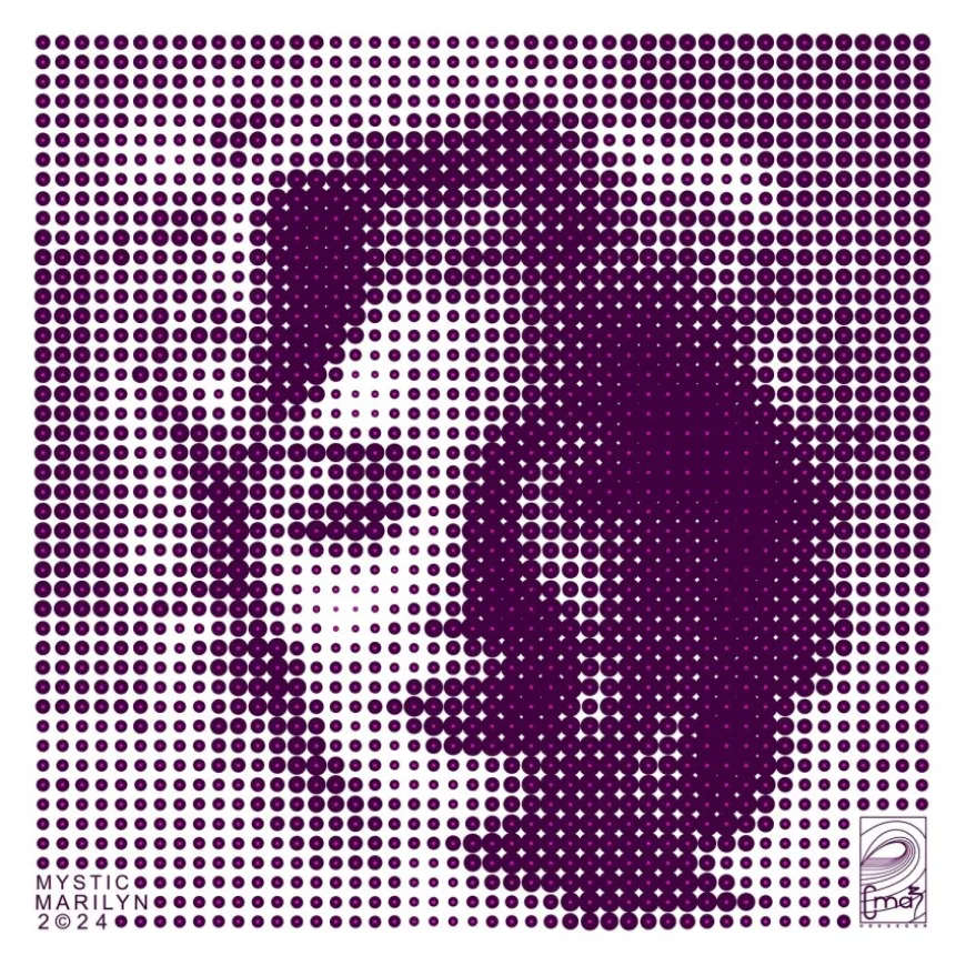 CMAB - Encre sur Aluminium "MysticMarilyn - DarkRedPink" 60x60cm - 2024