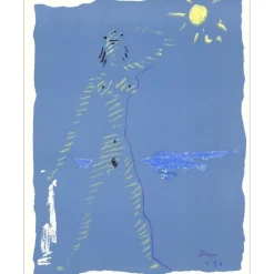 COCTEAU Jean - Lithographie originale "Manteau de feu VII" 41x33cm - 1954