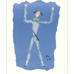 COCTEAU Jean - Lithographie originale "Manteau de feu XII" 41x33cm - 1954