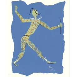 COCTEAU Jean - Lithographie originale "Manteau de feu IV" 41x33cm - 1954