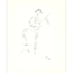 COCTEAU Jean - Lithographie originale "Manteau de feu II" 41x33cm - 1954
