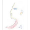 COCTEAU Jean - Lithographie "Portrait de profil" 28x22cm