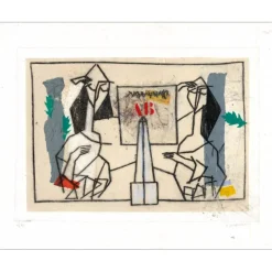 COIGNARD James - Gravure originale au Carborundum "Les demoiselles de vertu 02" 46x58cm