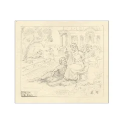 COLIN Paul-Émile - Dessin "Personnages" 12x15cm
