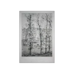 COLIN Paul-Émile - Gravure originale "Port-Royal des Champs" 37x26cm