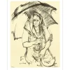 COLLOMB Paul - Lithographie "La portugaise" 32x25cm - 1971