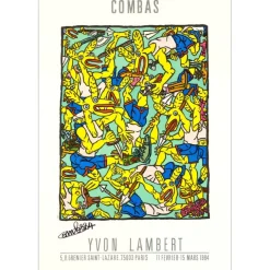 COMBAS Robert - Affiche sérigraphie "Lapins Jaunes, exposition Yvon Lambert" 1984 - 101x70cm