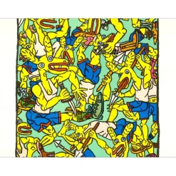 COMBAS Robert - Affiche sérigraphie "Lapins Jaunes, exposition Yvon Lambert" 1984 - 101x70cm