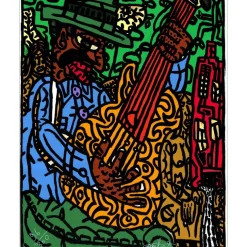 COMBAS Robert - Sérigraphie "Le Guitariste et les musiciens" 86x69cm - 2008