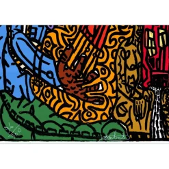 COMBAS Robert - Sérigraphie "Le Guitariste et les musiciens" 86x69cm - 2008