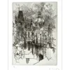 COMMERE Jean - Gravure originale à l'eau-forte "La Ville" 32x24cm - 1971