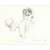 COMMERE Jean - Gravure originale "Femme et enfant" 18x24cm