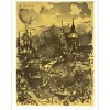 COMMERE Jean - Lithographie originale "Beautés de l'Europe, Prague 02" 32x24cm - 1971