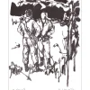 COMMERE Jean - Lithographie "Les chasseurs" 27x21cm - 1963 - Signée au crayon
