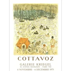 COTTAVOZ André - Lithographie "Exposition Galerie Kriegel, Paris" 72x51cm - 1975