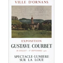 COURBET Gustave - Lithographie "Exposition Courbet, Ville d'Ornans" 74x50cm - 1962