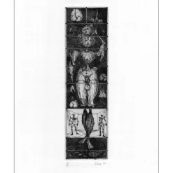 COUTAUD Lucien - Gravure originale "Personnage aux onze cloisons" 45x33cm - 1948