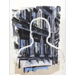 COUTURE CharlÉlie - Lithographie "Silhouette Parisienne" 70x50cm - 2020