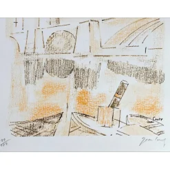 COUTY Jean - Lithographie "Le pont" 32x25cm - 1971