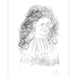 DALI Salvador - Gravure originale "Portrait de Jean de la Fontaine" 56x76cm - 1974 - Vélin